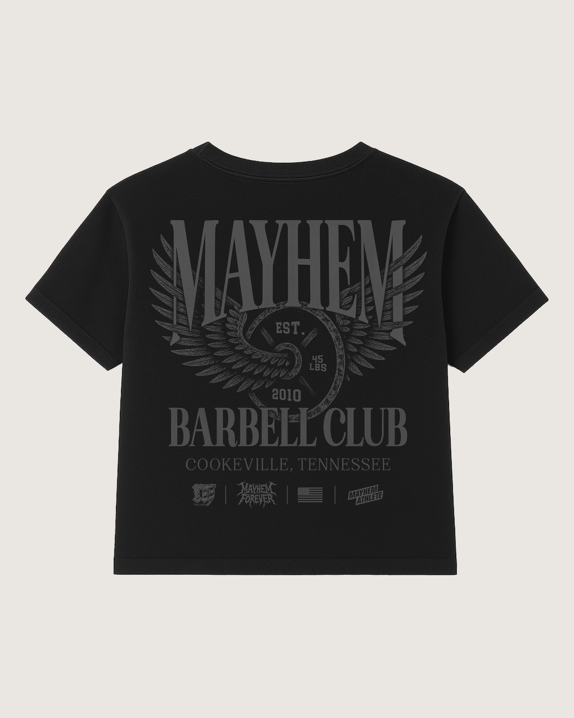 Women's Crop Mayhem Barbell Club Wings