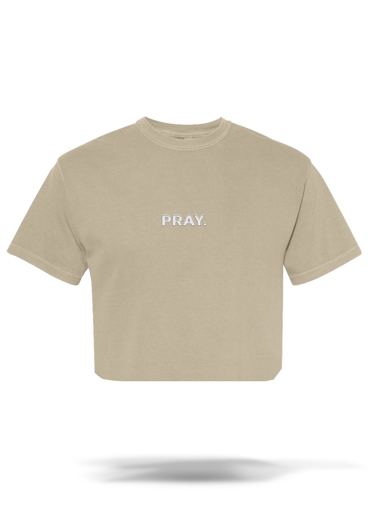 Women's Embroidered PRAY. Crop Tee