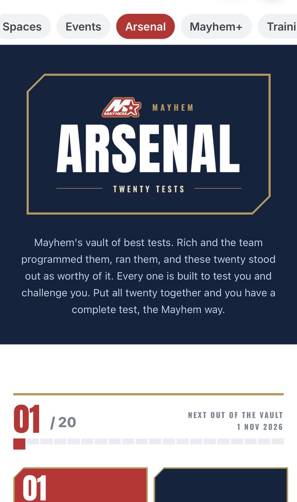 The Mayhem Arsenal in the Mayhem Nation app